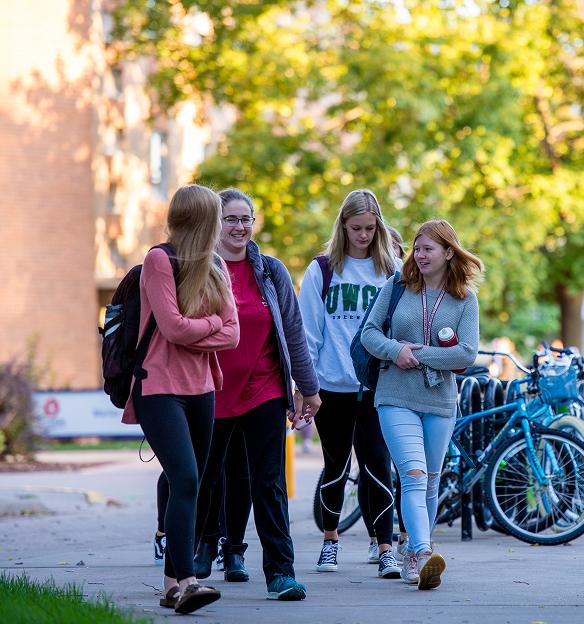 Students walking and talking